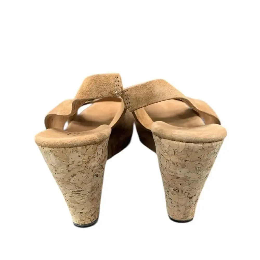 Ugg Women's Tan Wedge Suede Sandals size 9 EU 40
